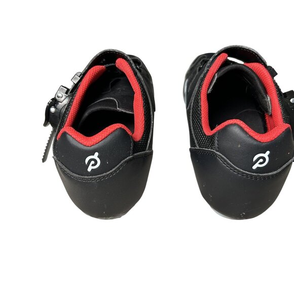 Peloton Cycling Shoes Unisex Size 41 With Cleats Black And Red Fitness Spin Bike - Picture 6 of 11